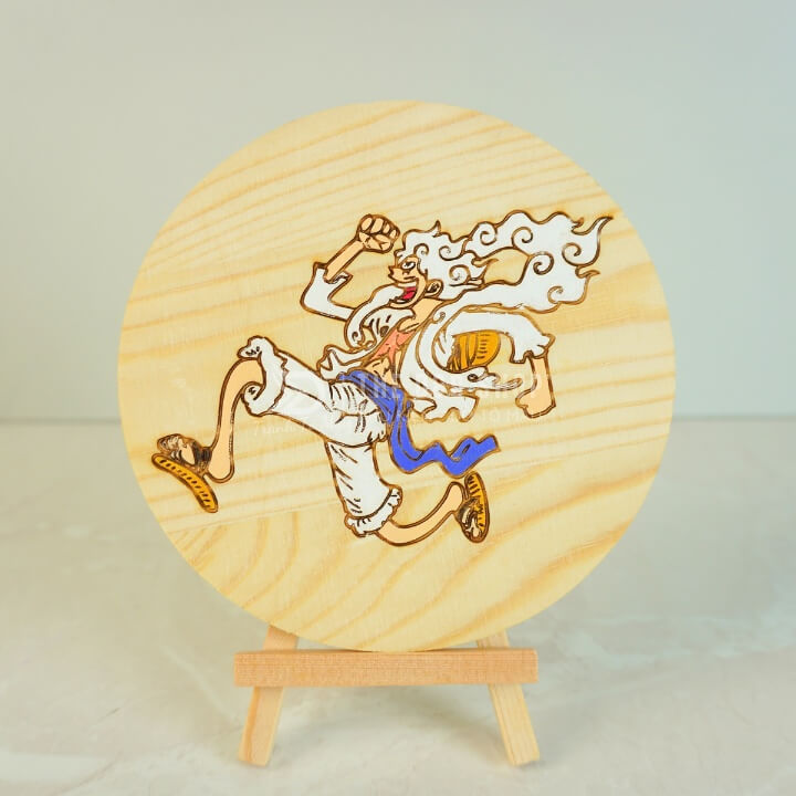 Về Chúng Tôi Tranh Tô Màu Luffy Gear 5 Khắc Laser Lên Gỗ Thông Sắc Nét