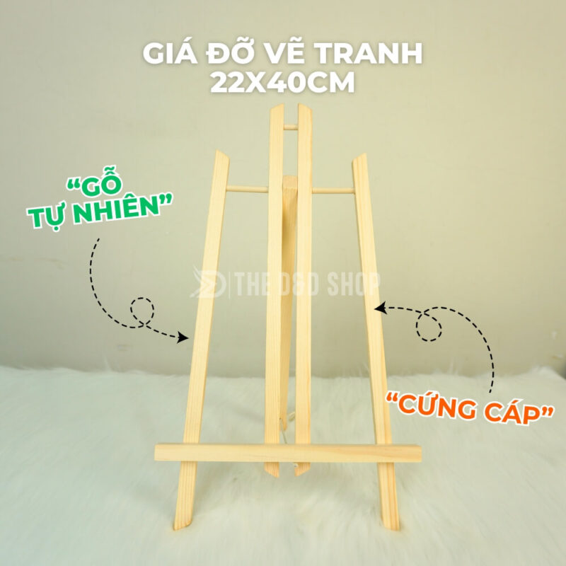 Giá Đỡ Vẽ Tranh 22x40cm Từ Gỗ Thông Tự Nhiên Chắn Chắn, Gia Công Đẹp, Tiện Lợi Giá Đỡ Vẽ Tranh 22x40cm Từ Gỗ Thông Tự Nhiên Chắn Chắn, Gia Công Đẹp, Tiện Lợi