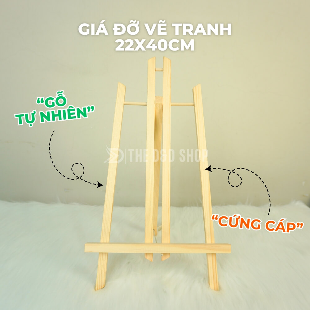 Giá Đỡ Vẽ Tranh 22x40cm Từ Gỗ Thông Tự Nhiên Chắn Chắn, Gia Công Đẹp, Tiện Lợi